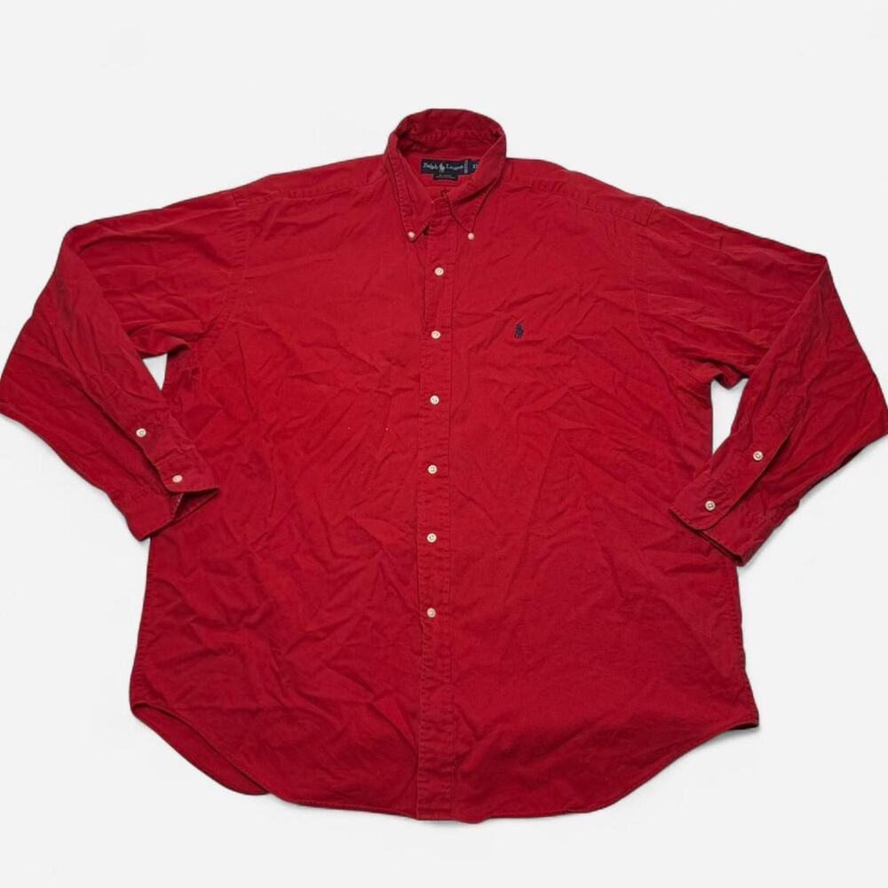 Ralph Lauren Blaire Red Button Down Shirt Men’s XL Long Sleeve